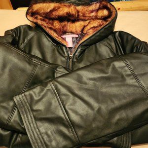 Woman Within Used Black Hooded Jacket, Womens Size L